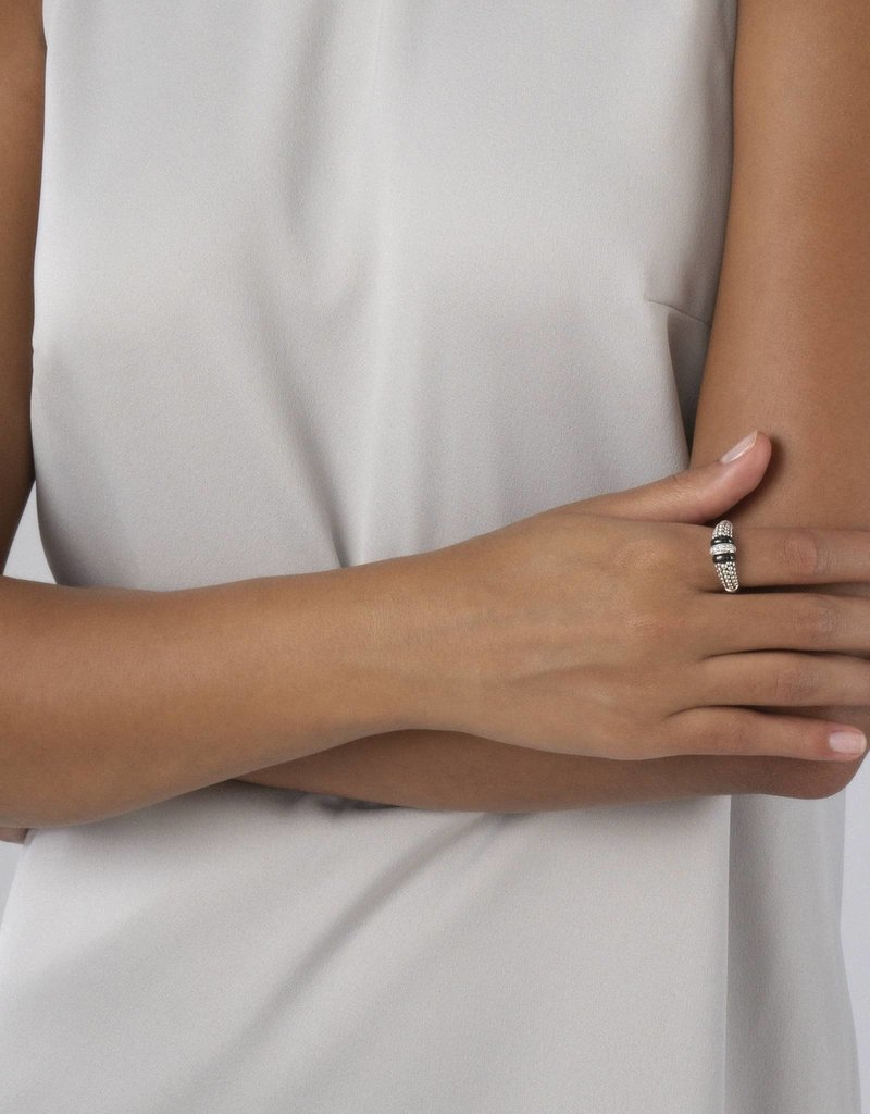 LAGOS Black Caviar Black Ceramic and Caviar Diamond Ring