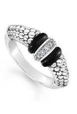 LAGOS Black Ceramic and Caviar Diamond Ring