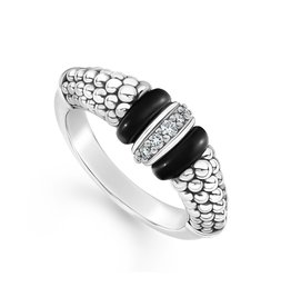 LAGOS Black Caviar Black Ceramic and Caviar Diamond Ring