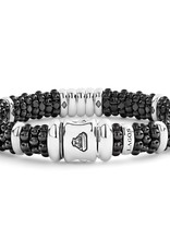 LAGOS Black Caviar 9mm Three Station Ceramic Diamond Bracelet