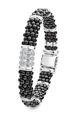 LAGOS Black Caviar 9mm Three Station Ceramic Diamond Bracelet