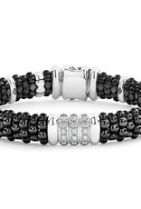LAGOS Black Caviar 9mm Three Station Ceramic Diamond Bracelet