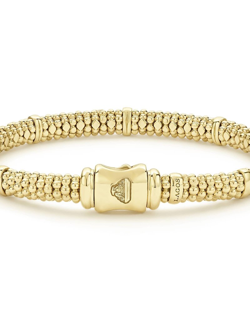 LAGOS Caviar Gold 18K Beaded Bar 6mm Bracelet