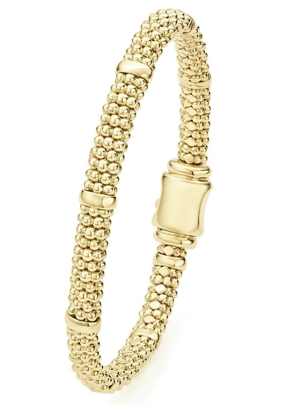 LAGOS Caviar Gold 18K Beaded Bar 6mm Bracelet