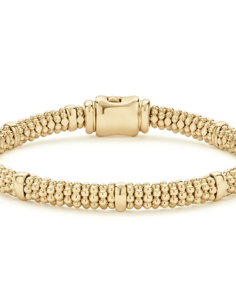 LAGOS Caviar Gold 18K Beaded Bar 6mm Bracelet