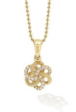 LAGOS Caviar Gold Diamond Love Knot Necklace