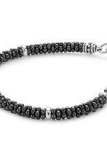 LAGOS Black Caviar 5mm Beaded Bracelet w/ Silver Bars