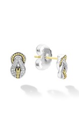 LAGOS Copy of Newport Large Two Tone Knot Diamond Omega Clip Earrings