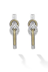 LAGOS Newport Two Tone Knot Diamond Half Hoop Earring