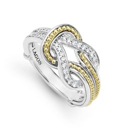LAGOS Newport Small Two Tone Knot Diamond Ring