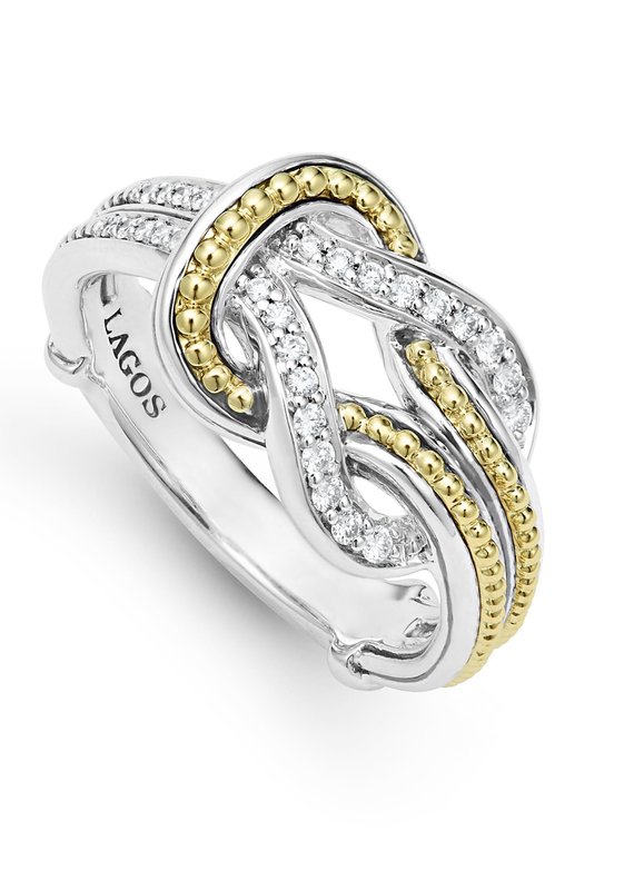 LAGOS Newport Small Two Tone Knot Diamond Ring