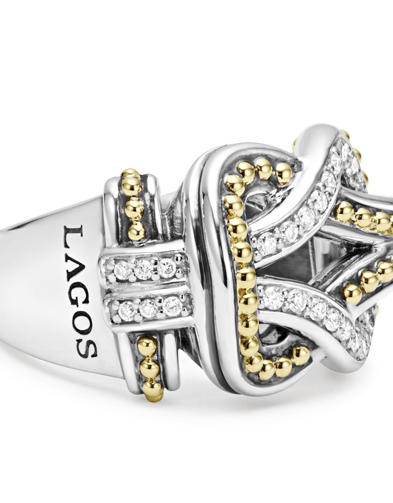 LAGOS Newport Large Two Tone Knot Diamond Ring