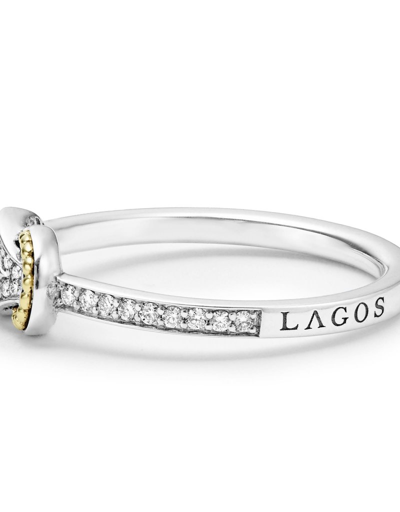 LAGOS Newport Petite Two Tone Knot Diamond Ring