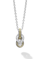 LAGOS Newport Small Two Tone Knot Diamond Pendant Necklace