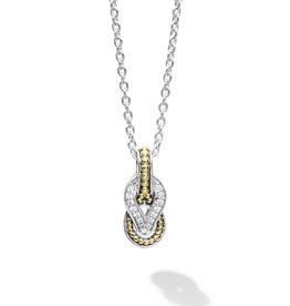 LAGOS Newport Small Two Tone Knot Diamond Pendant Necklace