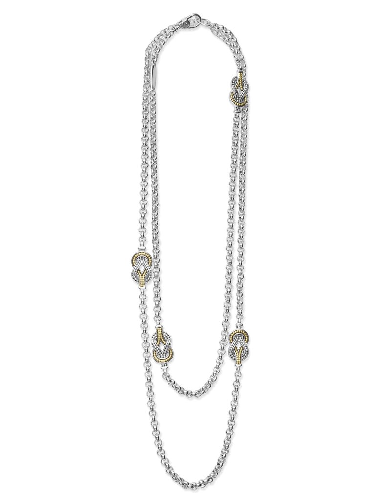 LAGOS Newport Four Station Two Tone Knot Necklace