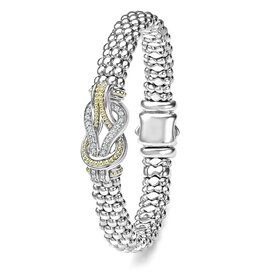 LAGOS Newport 9mm Two Tone Knot Diamond Caviar Bracelet