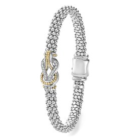 LAGOS Newport 6mm Two Tone Knot Diamond Caviar Bracelet