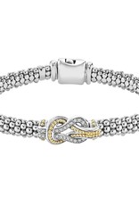 LAGOS Newport 6mm Two Tone Knot Diamond Caviar Bracelet