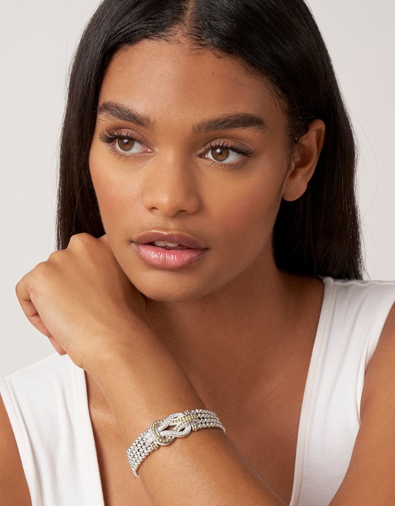 LAGOS Newport Two Tone Knot Diamond Chain Bracelet
