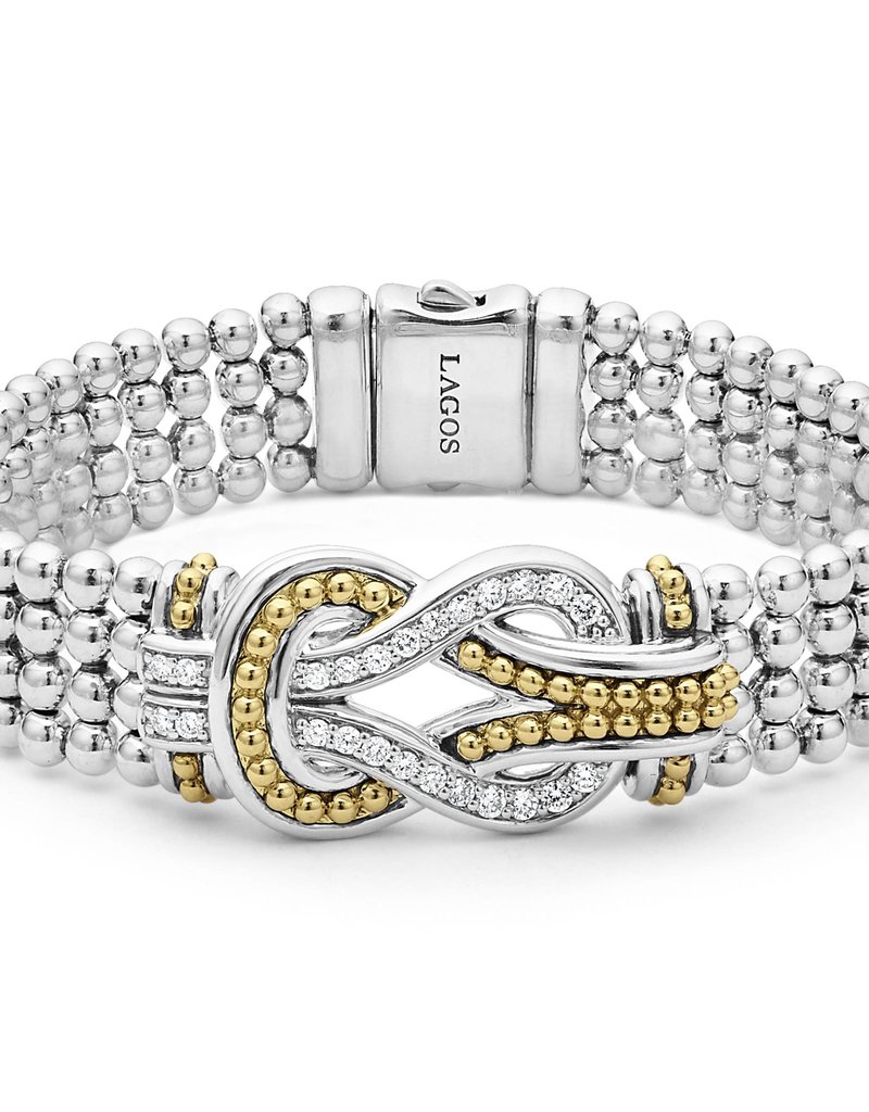 LAGOS Newport Two Tone Knot Diamond Chain Bracelet