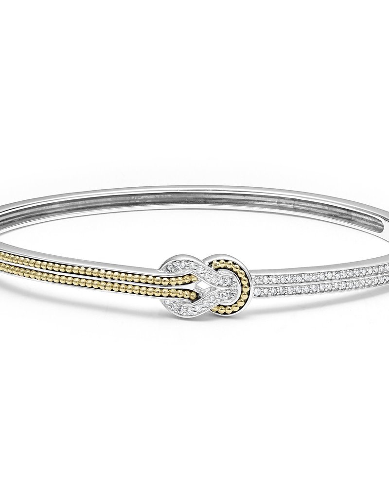 LAGOS Newport Two Tone Knot Diamond Cuff Bracelet