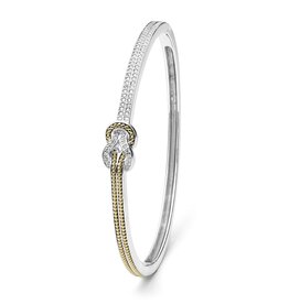 LAGOS Newport Two Tone Knot Diamond Cuff Bracelet