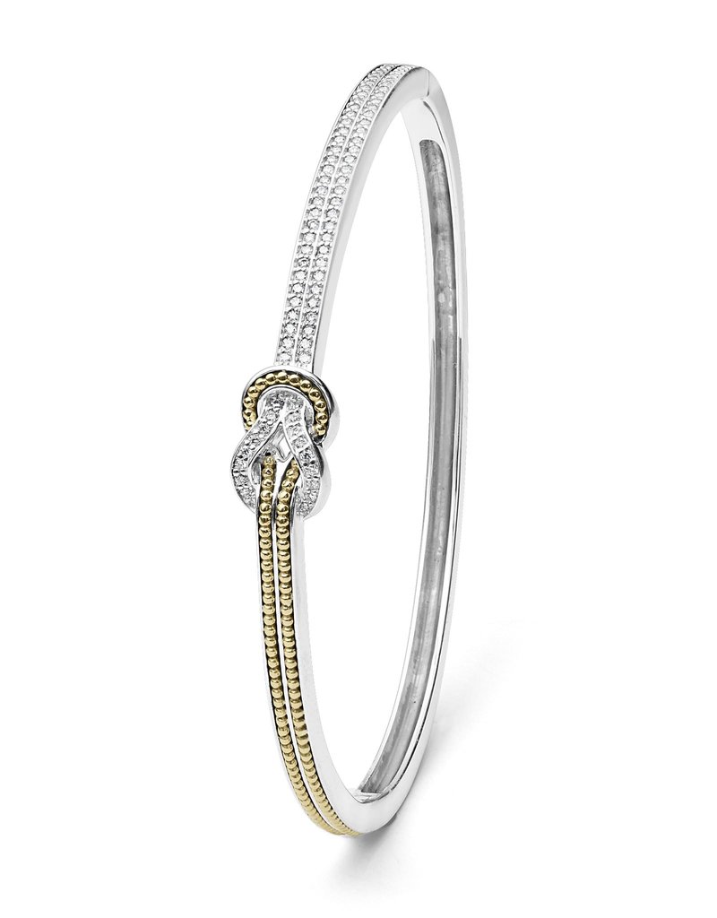 LAGOS Newport Two Tone Knot Diamond Cuff Bracelet