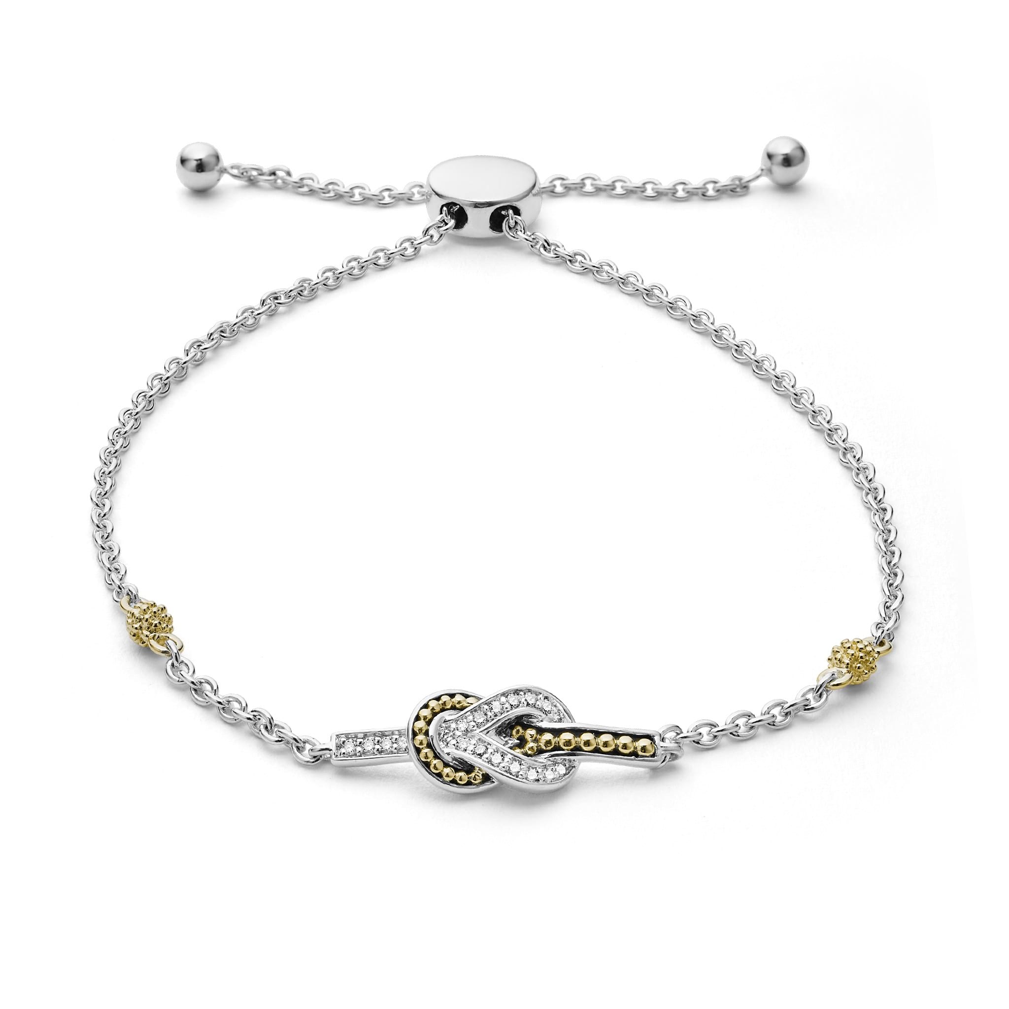 Newport Two Tone Knot Diamond Bolo Bracelet j.hoffman's