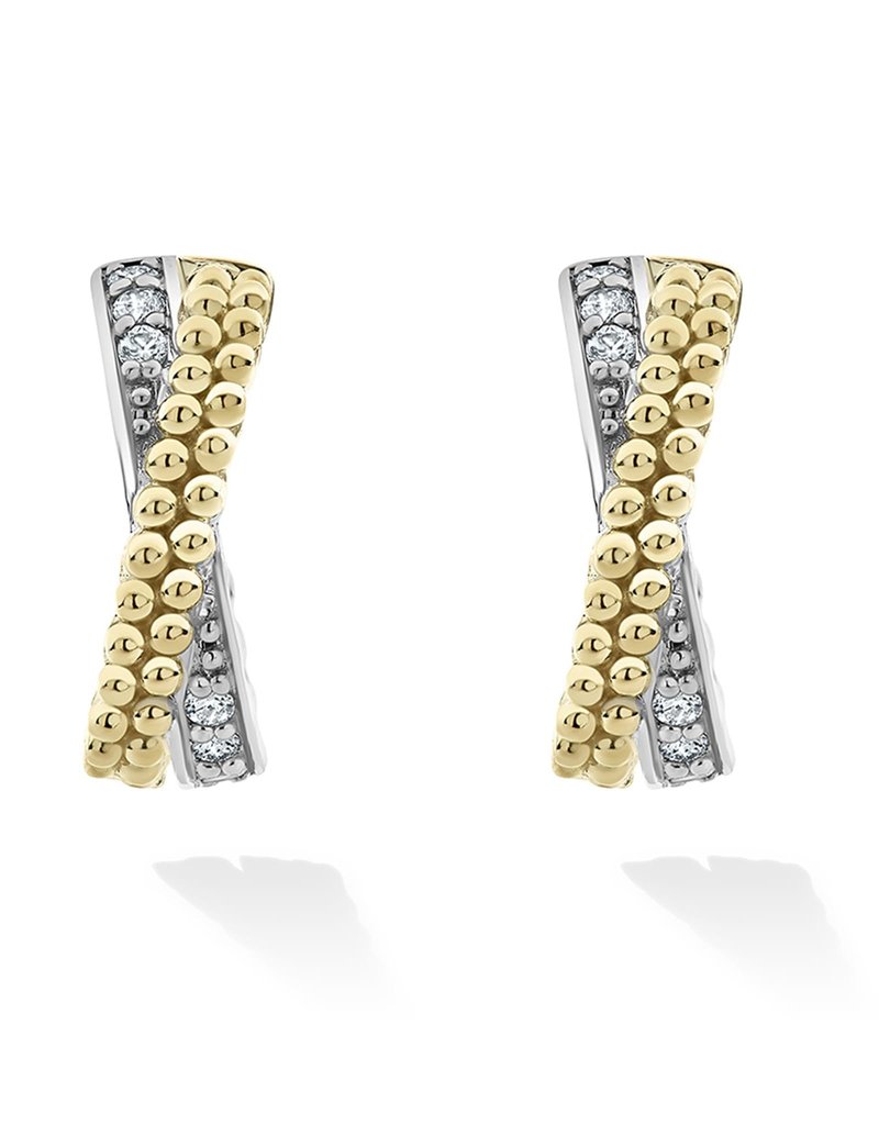 LAGOS Caviar Lux Diamond Small Hoop X Earrings