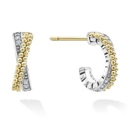 LAGOS Caviar Lux Diamond Small Hoop X Earrings