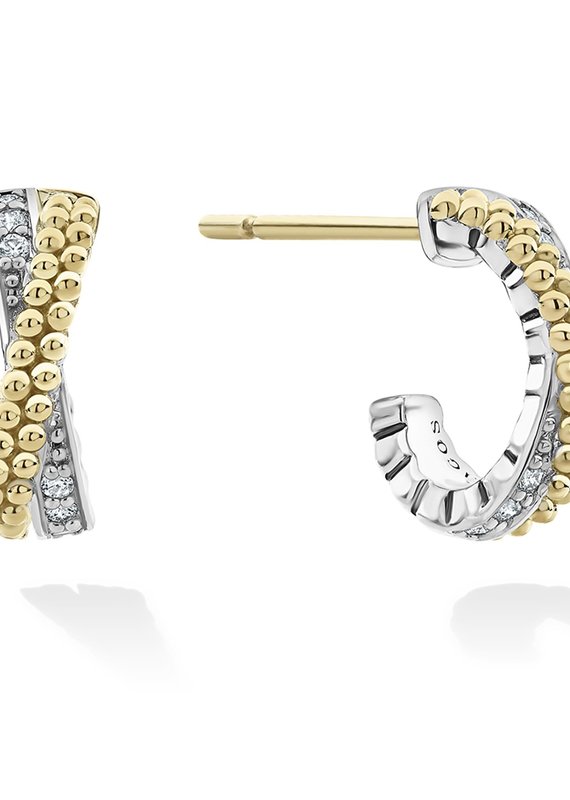 LAGOS Caviar Lux Diamond Small Hoop X Earrings
