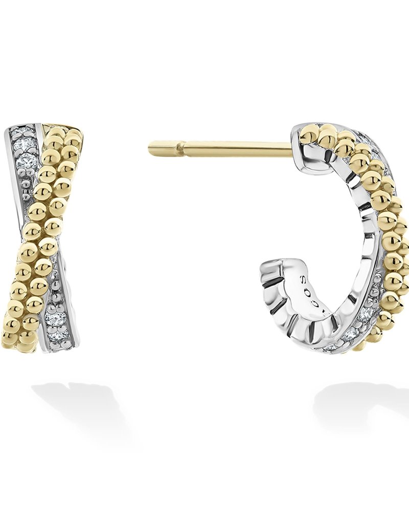 LAGOS Caviar Lux Diamond Small Hoop X Earrings