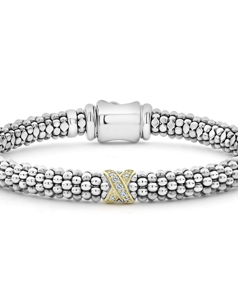 LAGOS Caviar Lux Diamond 18K Gold X 6mm Beaded Bracelet