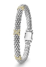 LAGOS Caviar Lux Three Station Two Tone X Diamond Bracelet