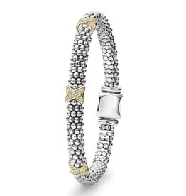 LAGOS Caviar Lux Three Station Two Tone X Diamond Bracelet