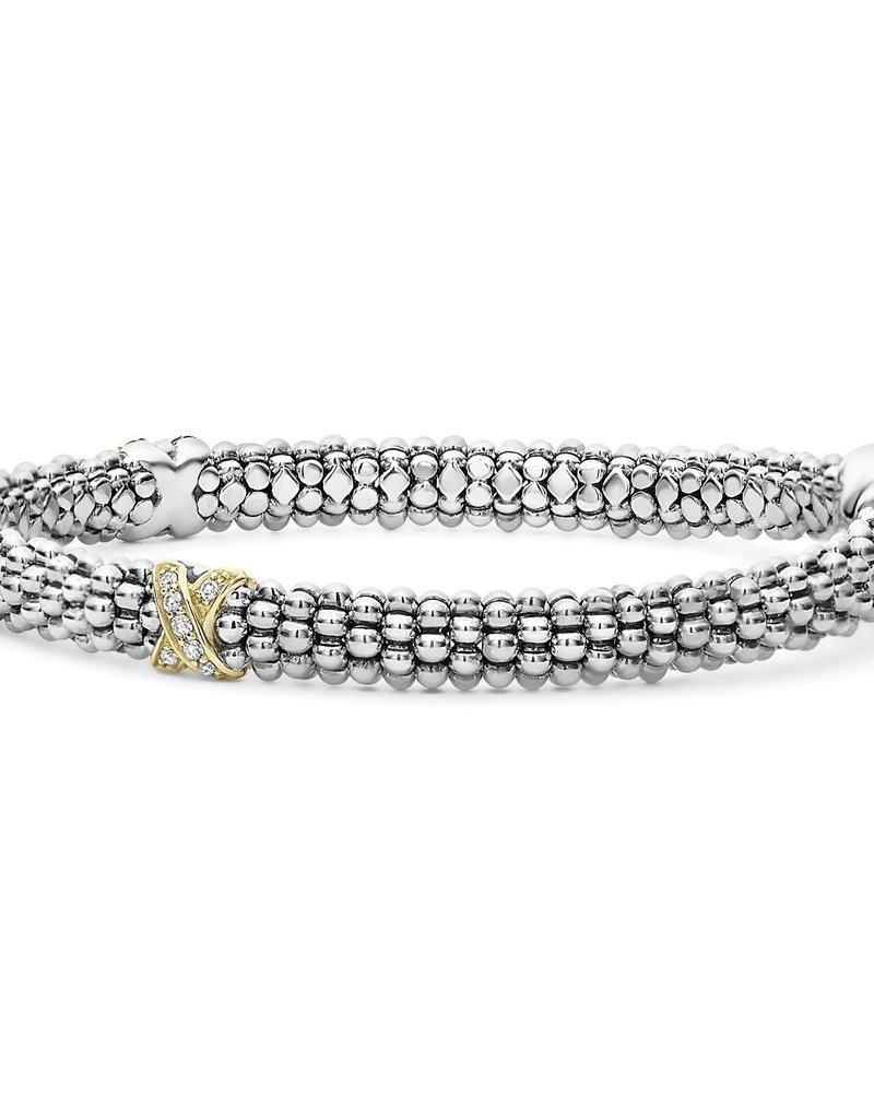 LAGOS Caviar Lux Three Station Two Tone X Diamond Bracelet