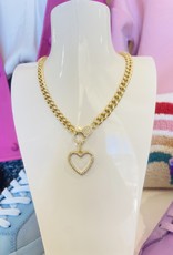 TREASURE JEWELS Chunky White Heart Necklace