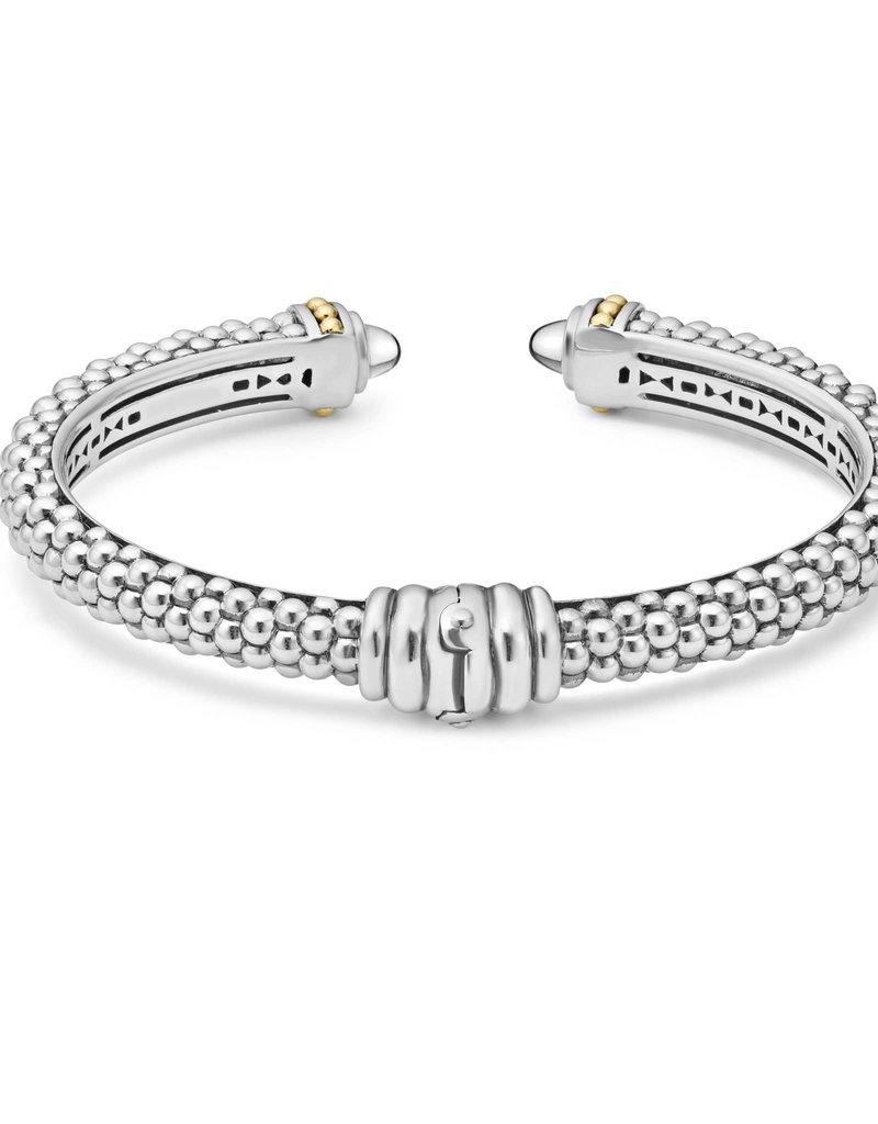 LAGOS Caviar Color White Topaz 8mm Cuff Bracelet