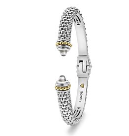 LAGOS Caviar Color White Topaz 8mm Cuff Bracelet