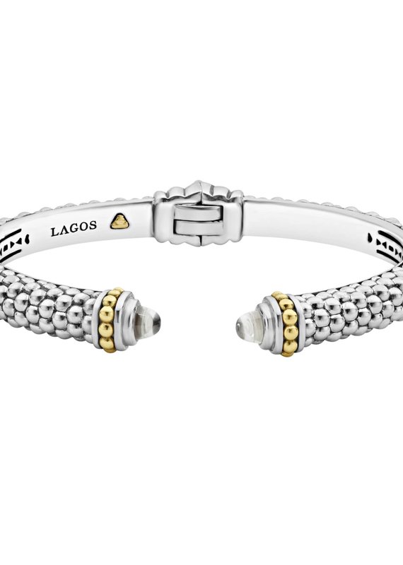 LAGOS Caviar Color White Topaz 8mm Cuff Bracelet