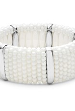 LAGOS White Ceramic Silver Station Statement Ceramic Caviar Bracelet