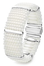 LAGOS White Ceramic Silver Station Statement Ceramic Caviar Bracelet