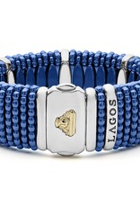 LAGOS Ultramarine Ceramic Silver Station Statement Ceramic Caviar Bracelet