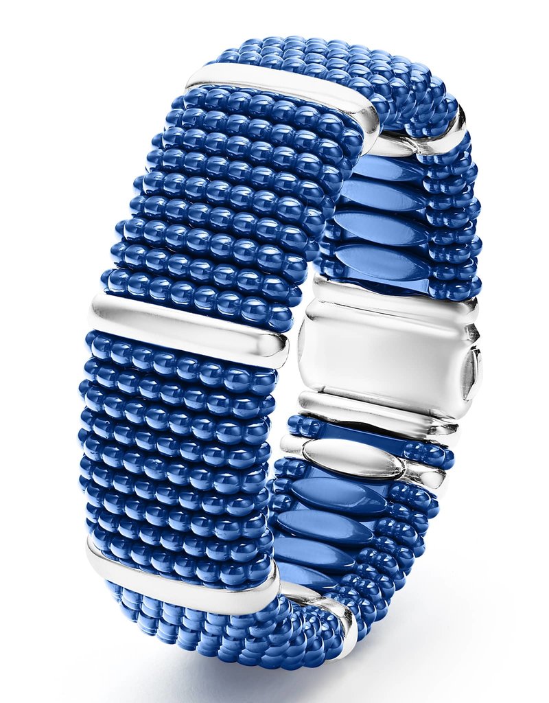 LAGOS Ultramarine Ceramic Silver Station Statement Ceramic Caviar Bracelet