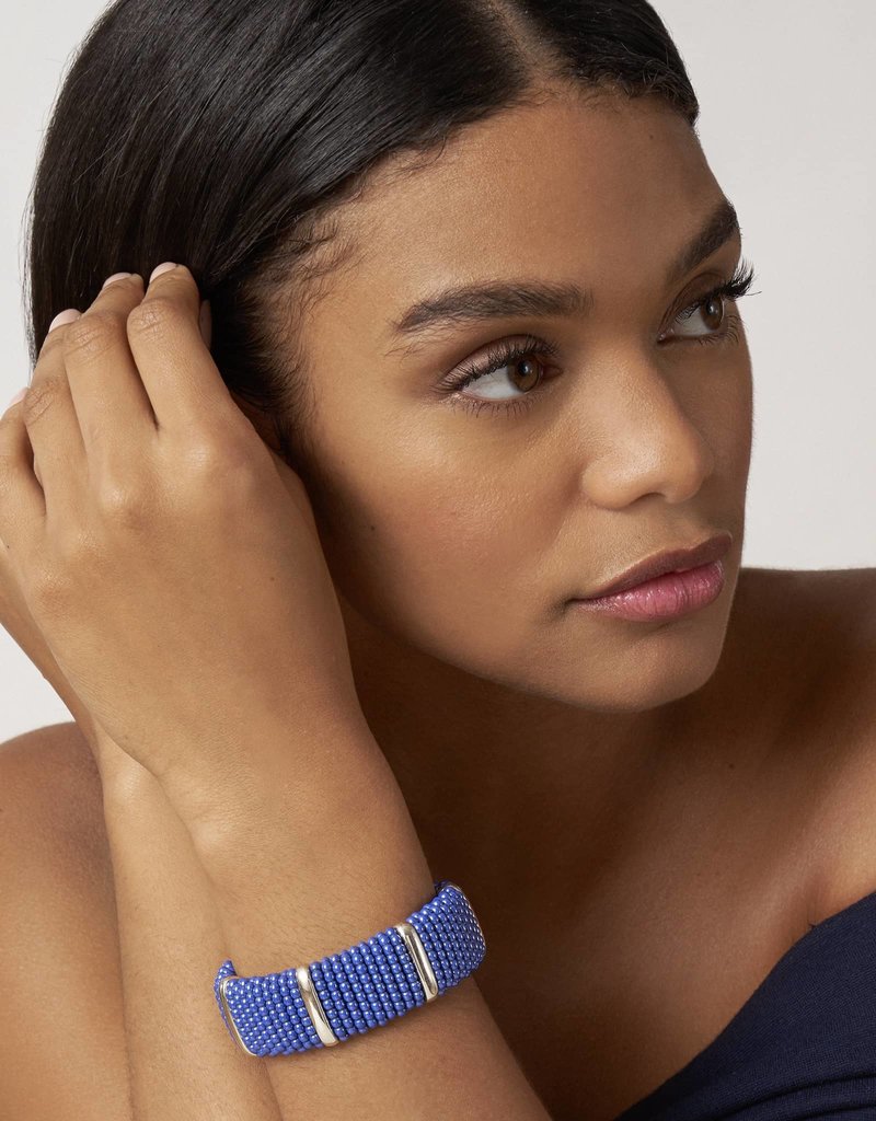 LAGOS Ultramarine Ceramic Silver Station Statement Ceramic Caviar Bracelet