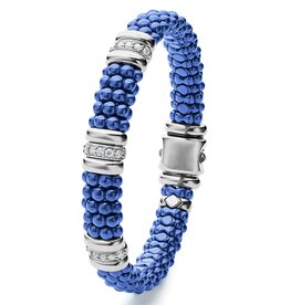 LAGOS Ultramarine Ceramic Three Station Ceramic Diamond Bracelet