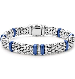 LAGOS Ultramarine Ceramic Single Station Diamond Caviar Bracelet