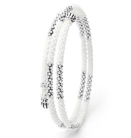 LAGOS White Ceramic Beaded Wrap Bracelet