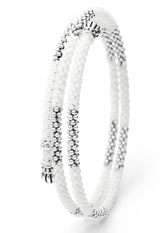 LAGOS White Ceramic Beaded Wrap Bracelet